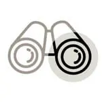 A pair of binoculars with a spiral design on the side.